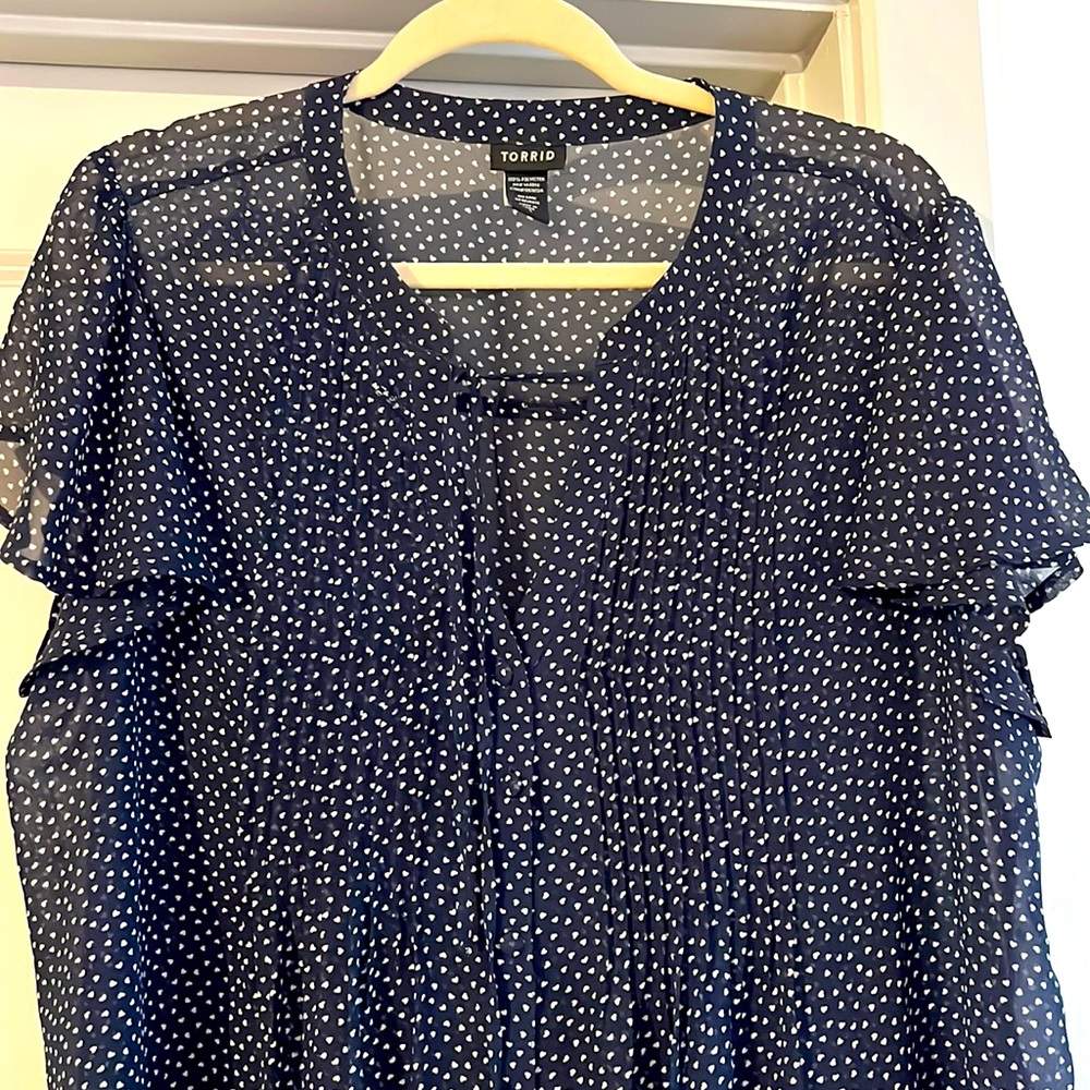 Sheer, feminine Torrid top! Perfect by itself or under a jacket.